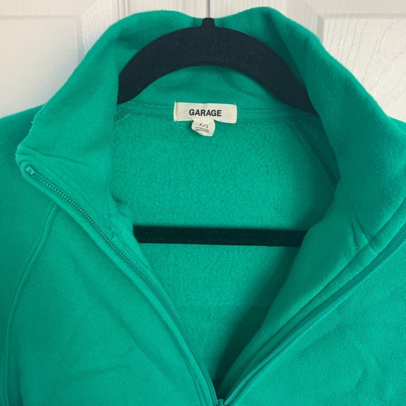Garage, Green Half-Zip Up Tracksuit Sweatshirt Top, Size: Small - Picture 5 of 5